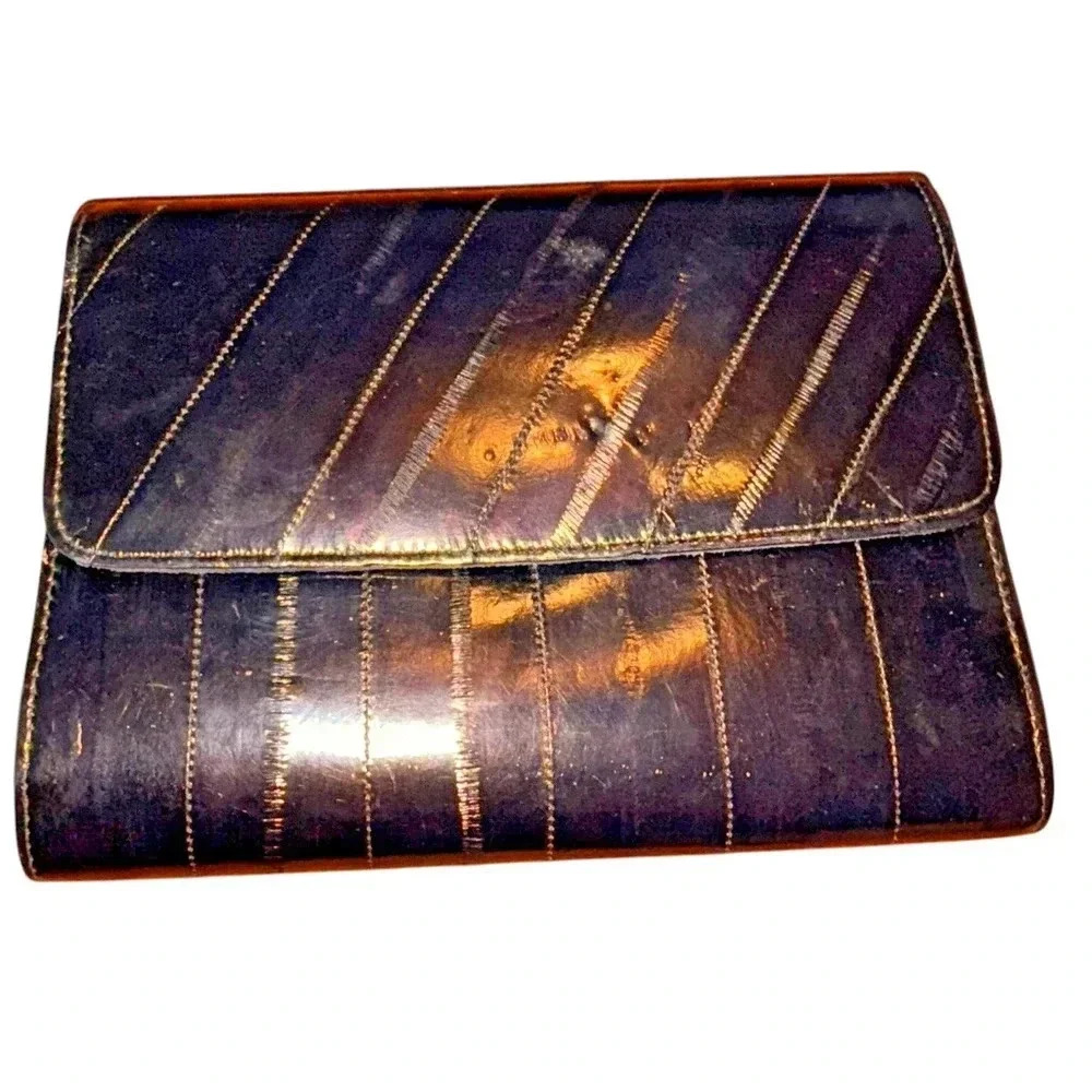 Vintage Eelskin‎ Clutch Purse Handbag 80's Classic